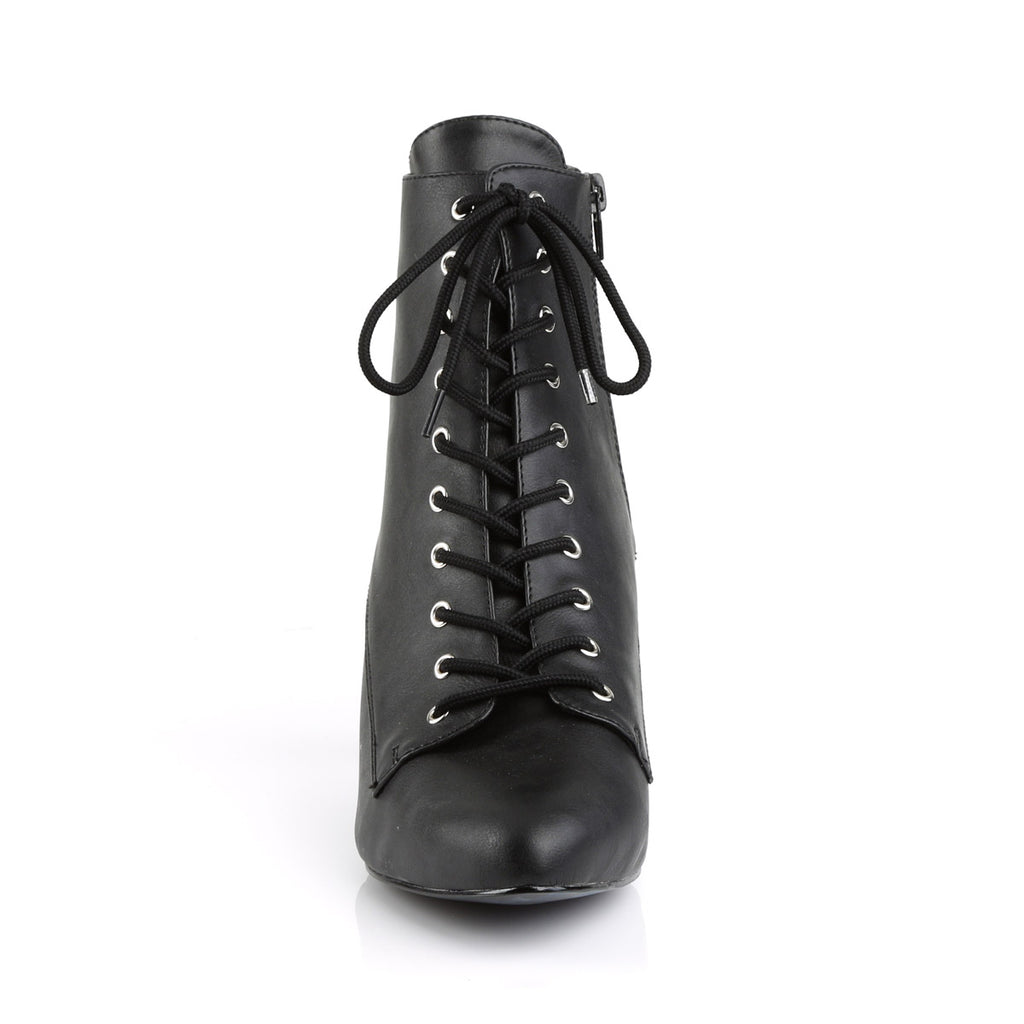 3" Heel Ankle Boot Blk Faux Leather Pleaser Pleaser Pink Label DIVINE/1020