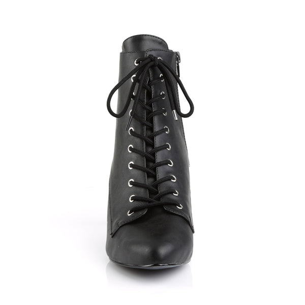3" Heel Ankle Boot Blk Faux Leather Pleaser Pleaser Pink Label DIVINE/1020