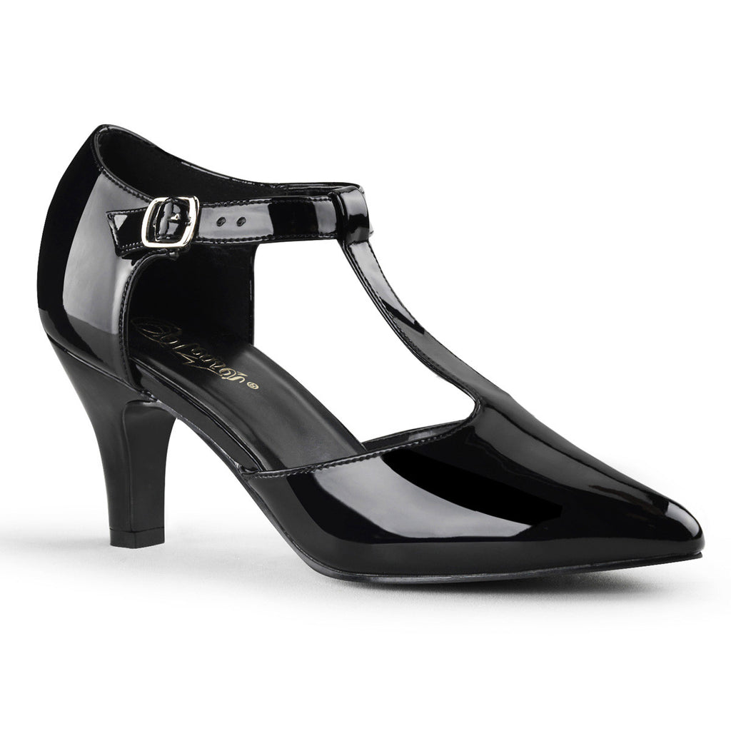 Sexy Chic Pointed Toe T-Strap D'Orsay Pumps Block High Heels Shoes Pleaser Pleaser Pink Label DIVINE/415W
