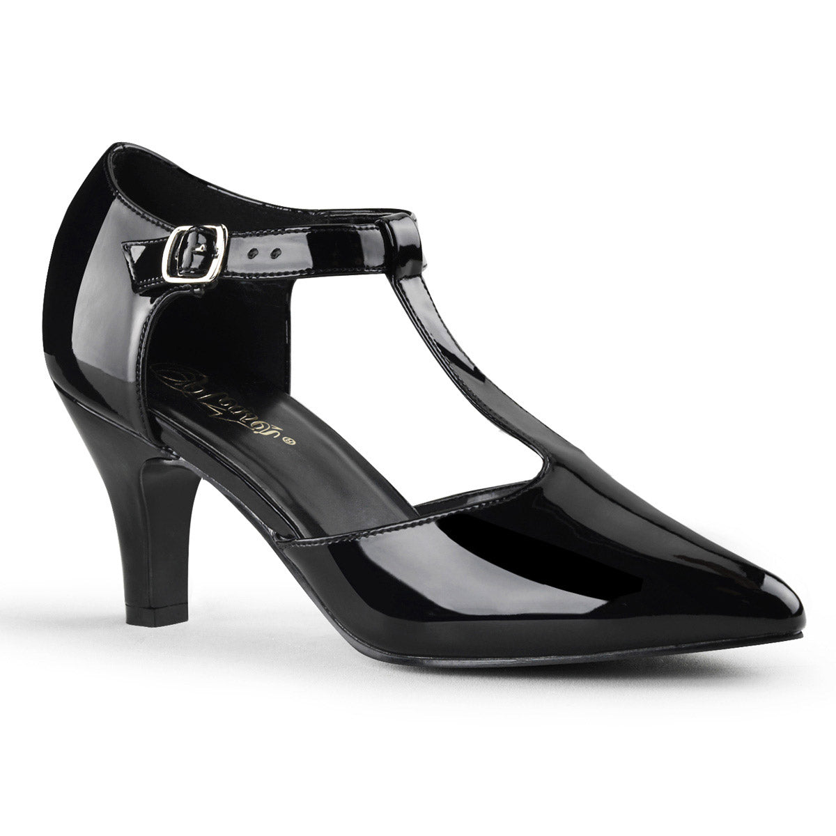 Sexy Chic Pointed Toe T-Strap D'Orsay Pumps Block High Heels Shoes Pleaser Pleaser Pink Label DIVINE/415W