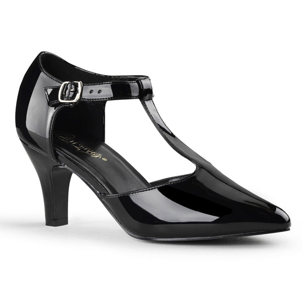 Sexy Chic Pointed Toe T-Strap D'Orsay Pumps Block High Heels Shoes Pleaser Pleaser Pink Label DIVINE/415W