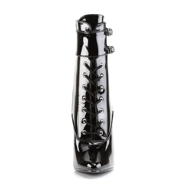 6" Ankle BT W/ Interchangeable Ankle Blk Pat Pleaser Devious DOMINA/1023