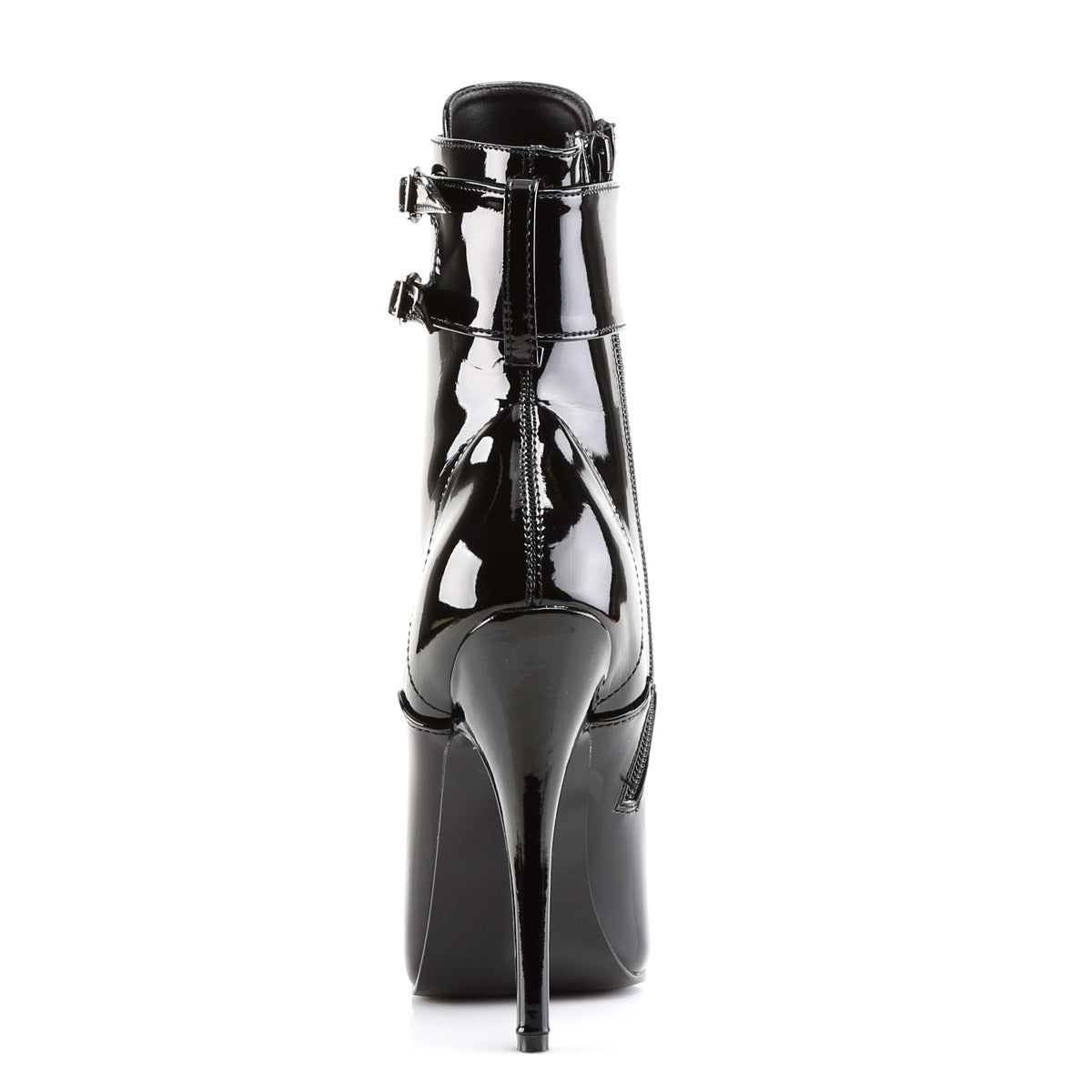 6" Ankle BT W/ Interchangeable Ankle Blk Pat Pleaser Devious DOMINA/1023