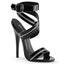 6" Zipper-Inlaid Wrap-Around Sandal Blk Pat Pleaser Devious DOMINA/119