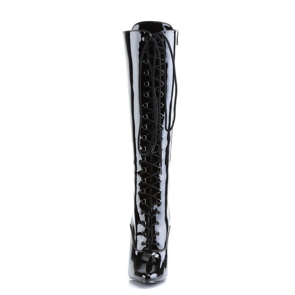 Sexy Zipper Side Full Lace Up Knee High Stiletto Heel Boots Shoes Pleaser Devious DOMINA/2020