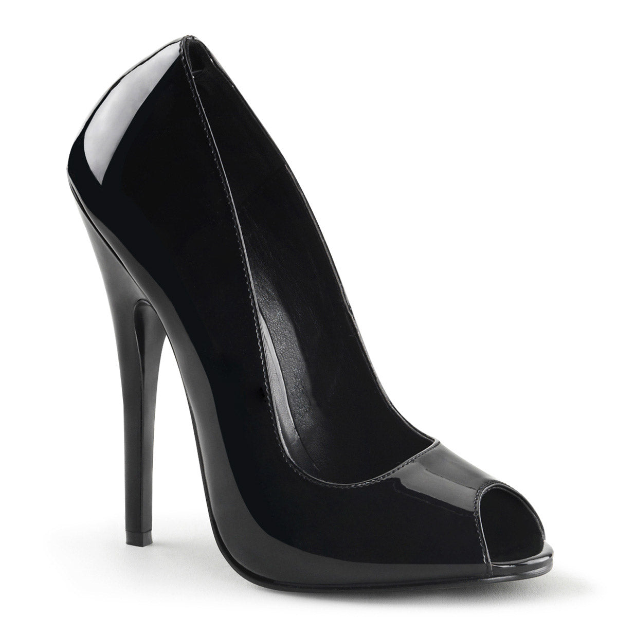 6" Peep Toe Pump Blk Pat Pleaser Devious DOMINA/212 Main image