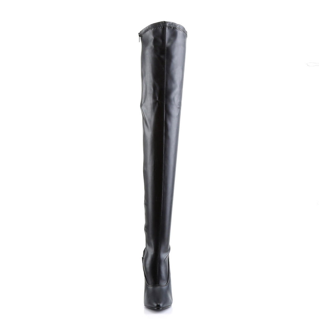 Sexy Zipper Side Stretch Thigh High Stiletto Heel Boots Shoes Pleaser Devious DOMINA/3000
