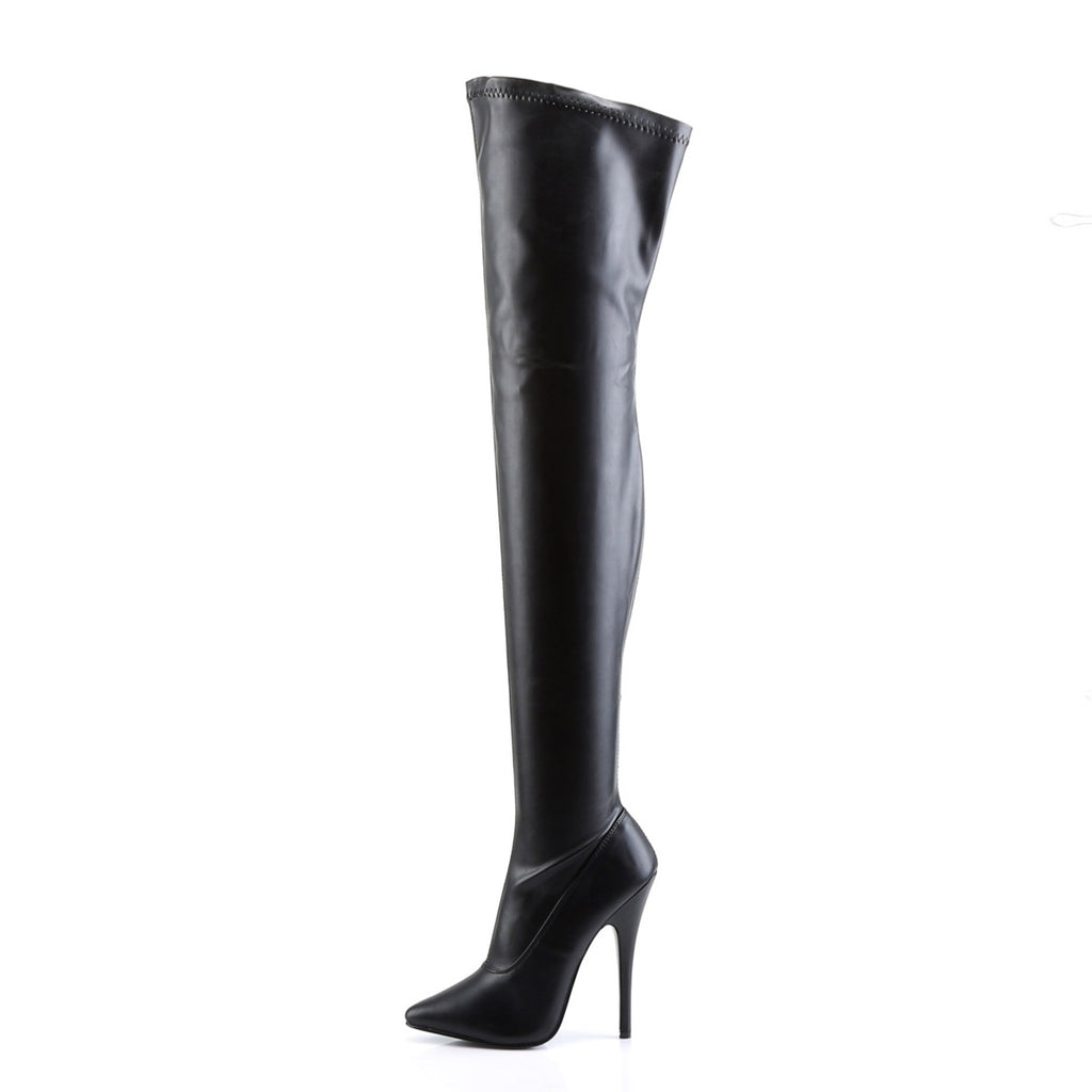 Sexy Zipper Side Stretch Thigh High Stiletto Heel Boots Shoes Pleaser Devious DOMINA/3000