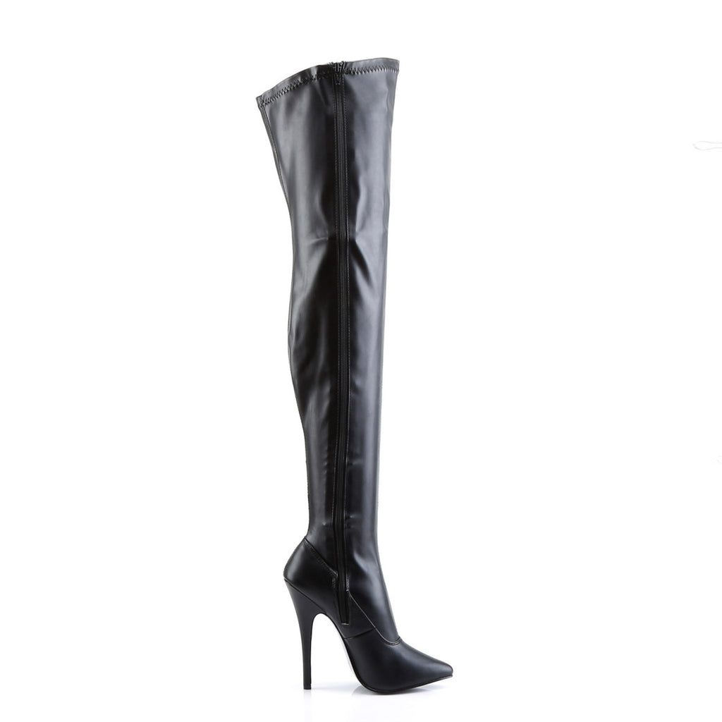 Sexy Zipper Side Stretch Thigh High Stiletto Heel Boots Shoes Pleaser Devious DOMINA/3000