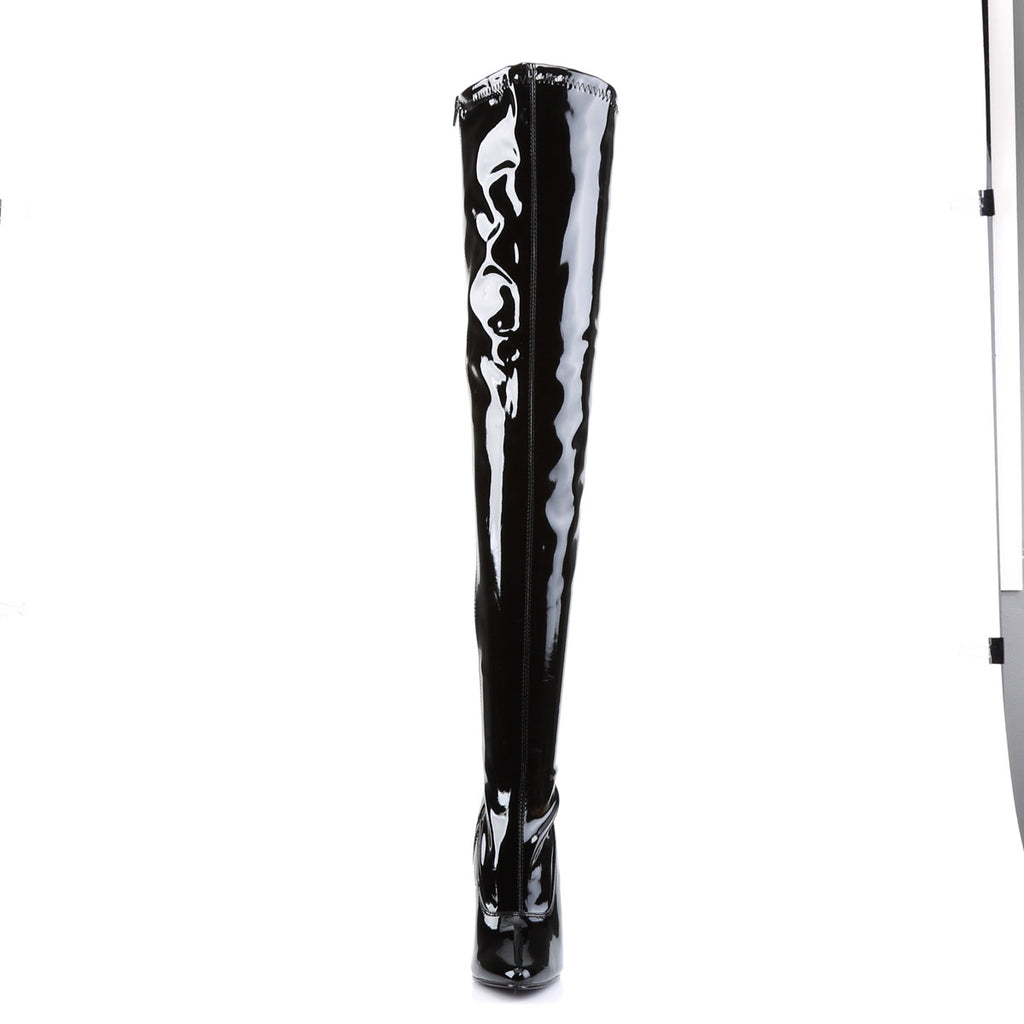 Sexy Zipper Side Stretch Thigh High Stiletto Heel Boots Shoes Pleaser Devious DOMINA/3000