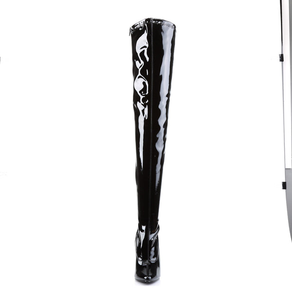 Sexy Zipper Side Stretch Thigh High Stiletto Heel Boots Shoes Pleaser Devious DOMINA/3000