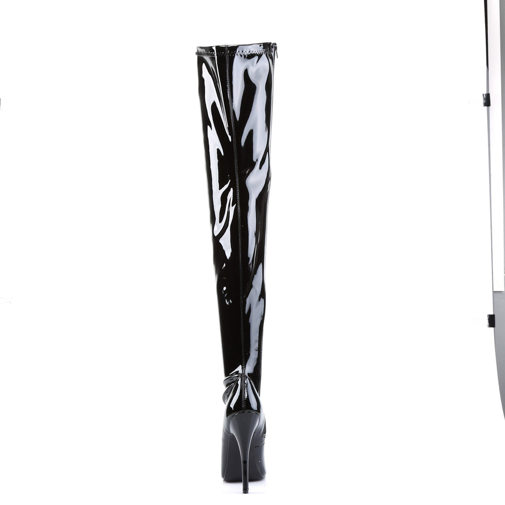 Sexy Zipper Side Stretch Thigh High Stiletto Heel Boots Shoes Pleaser Devious DOMINA/3000