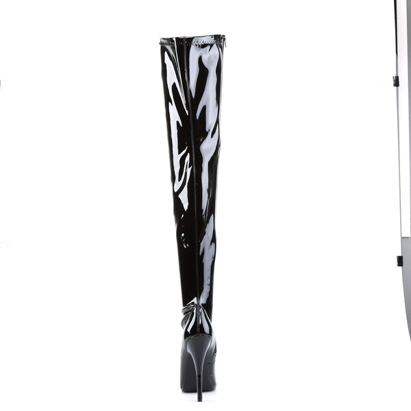 Sexy Zipper Side Stretch Thigh High Stiletto Heel Boots Shoes Pleaser Devious DOMINA/3000