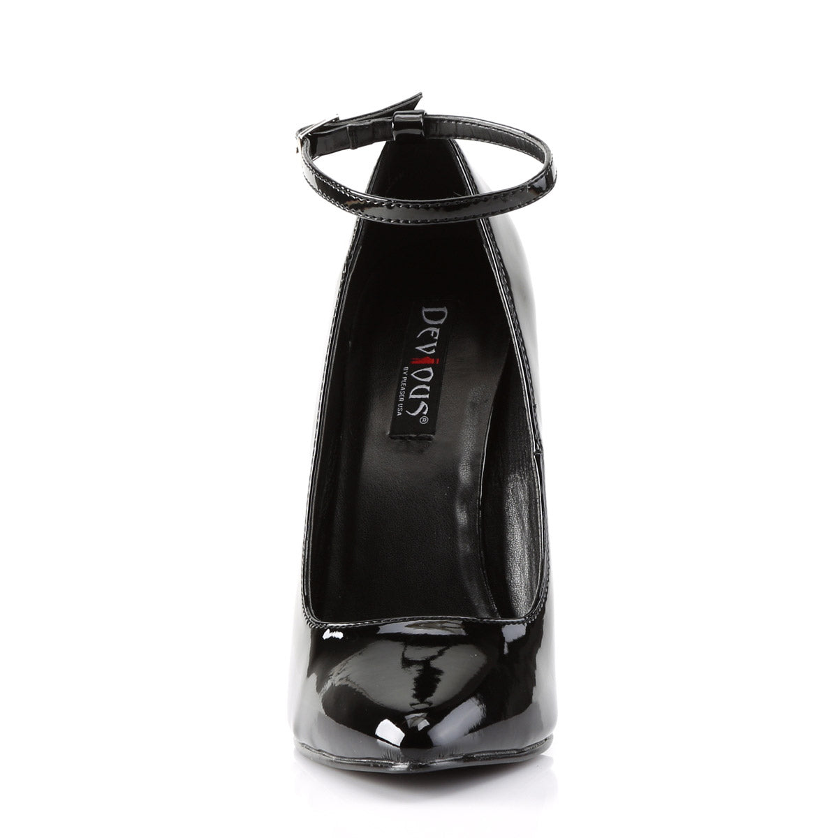 Pleaser Domina-431 Black Patent Pointed Toe Ankle Strap Stiletto High Heels Secondary image
