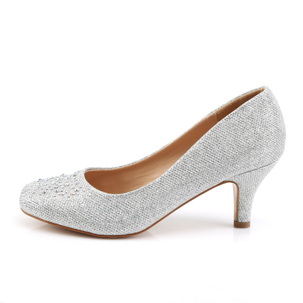 2 1/2" Kitten Heel, Pump Embellished W/rs Pleaser Fabulicious DORIS/06