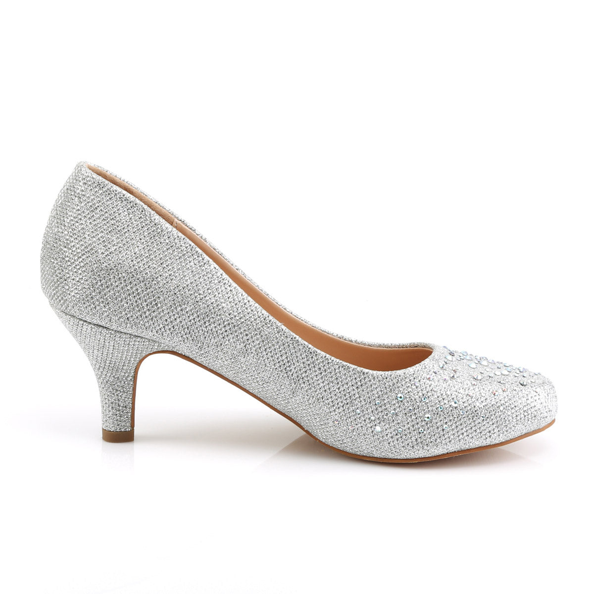 2 1/2" Kitten Heel, Pump Embellished W/rs Pleaser Fabulicious DORIS/06