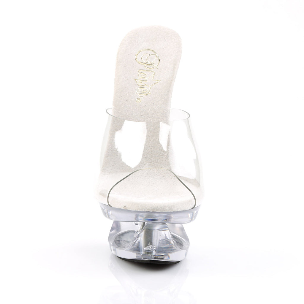 6 1/2" Heel, 1 3/4"Cut-Out PF Slide Clr/Clr Pleaser Pleaser ECLIPSE/601
