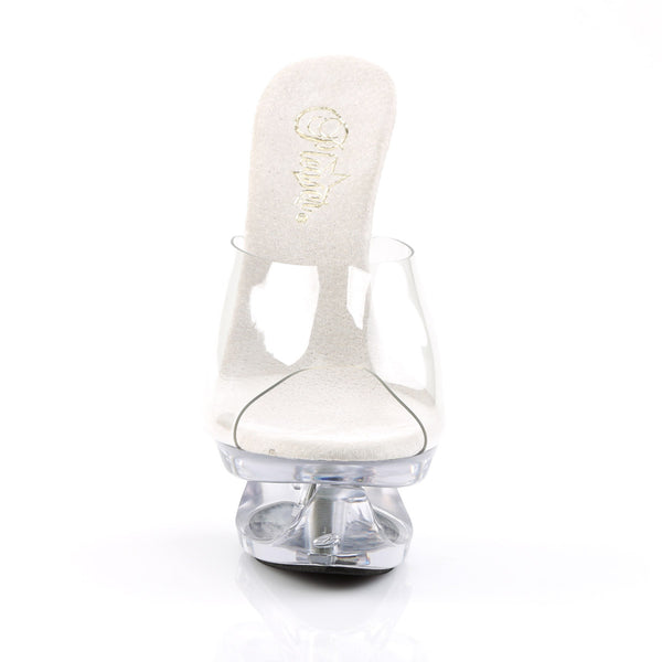6 1/2" Heel, 1 3/4"Cut-Out PF Slide Clr/Clr Pleaser Pleaser ECLIPSE/601