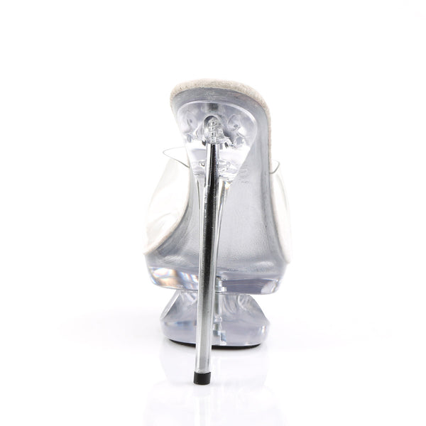 6 1/2" Heel, 1 3/4"Cut-Out PF Slide Clr/Clr Pleaser Pleaser ECLIPSE/601