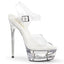 6 1/2" Heel, 1 3/4"Cut-Out PF Ankle Strap Sandal Clr/Clr Pleaser  ECLIPSE/608