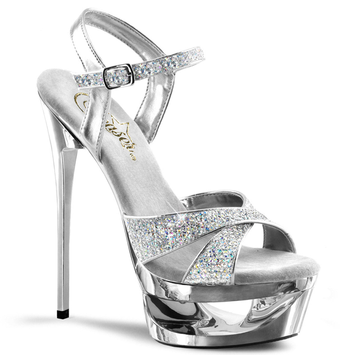 Sexy Cutout Platform Rhinestone Straps Stiletto High Heels Shoes Pleaser Pleaser ECLIPSE/619G