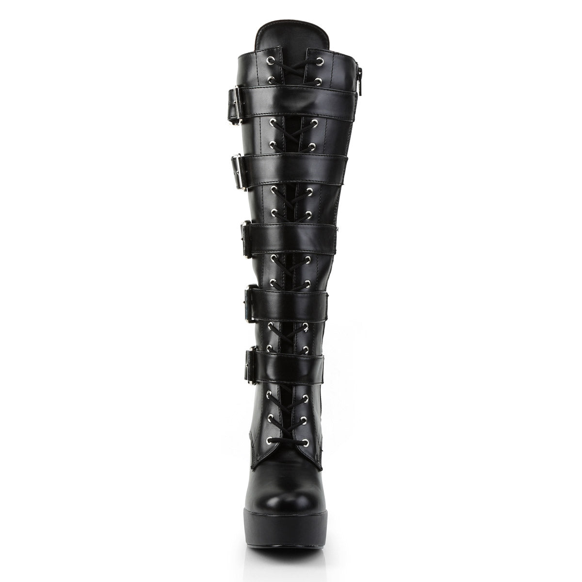 Pleaser Kinky Buckle Strap Side Zip Platform Heels Knee High Boots Shoes ELECTRA/2042 Secondary image