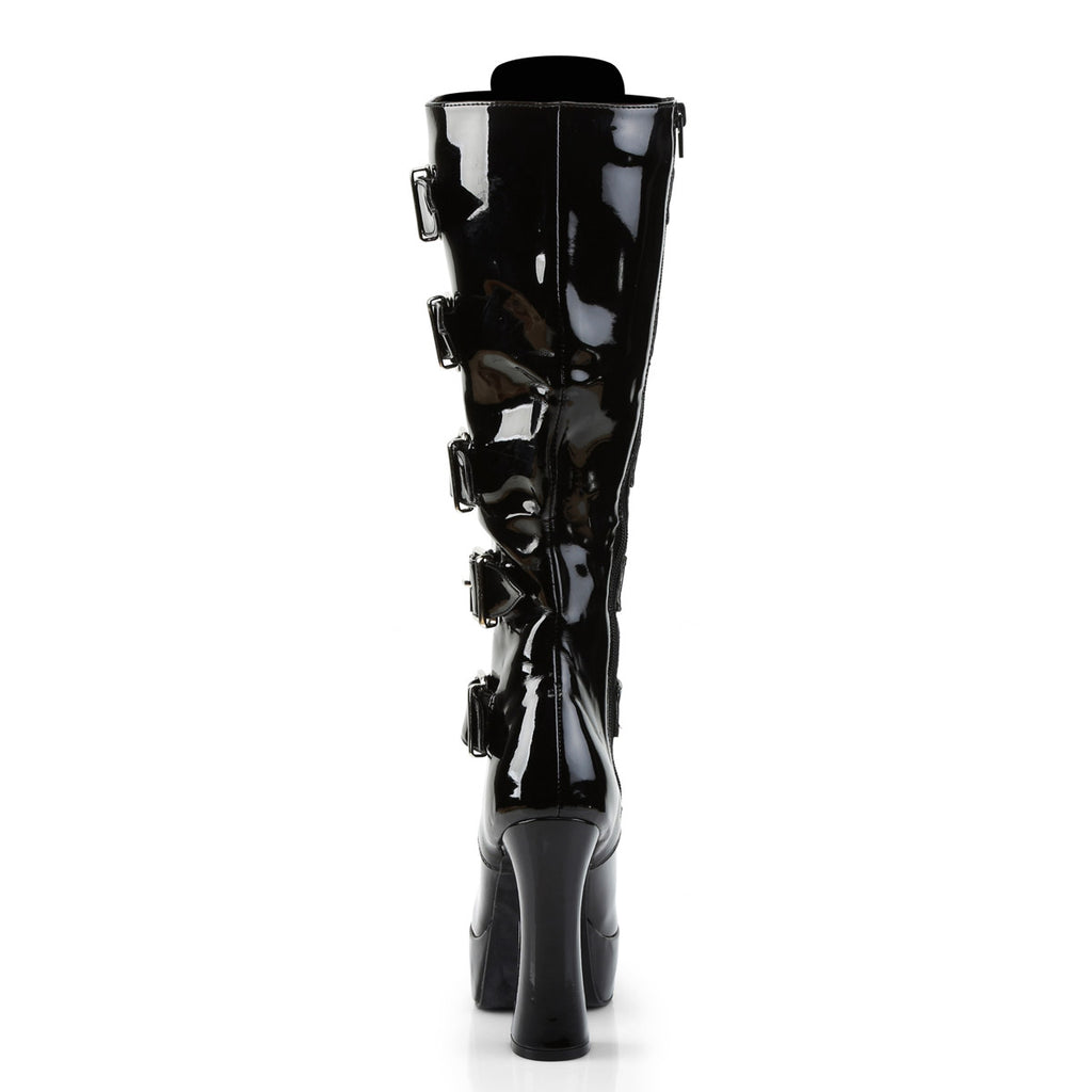 Kinky Buckle Strap Side Zip Platform Heels Knee High Boots Shoes Pleaser Pleaser ELECTRA/2042