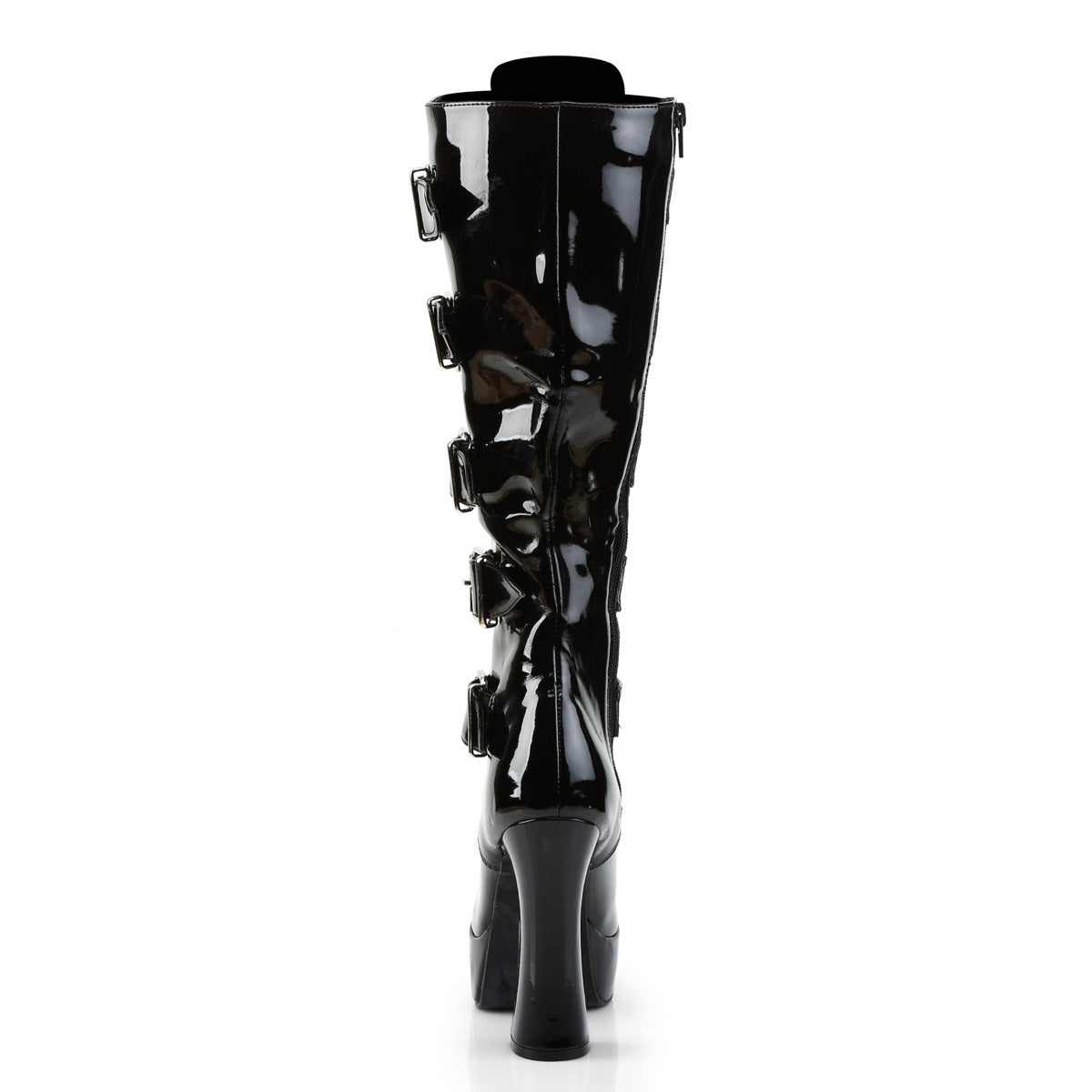 Kinky Buckle Strap Side Zip Platform Heels Knee High Boots Shoes Pleaser Pleaser ELECTRA/2042