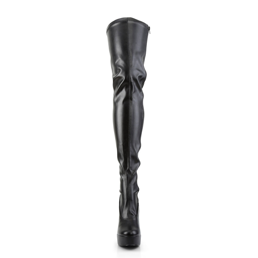 Dominatrix Side Zipper Thigh High Platform Stack Heels Boots Shoes Pleaser Pleaser ELECTRA/3000Z