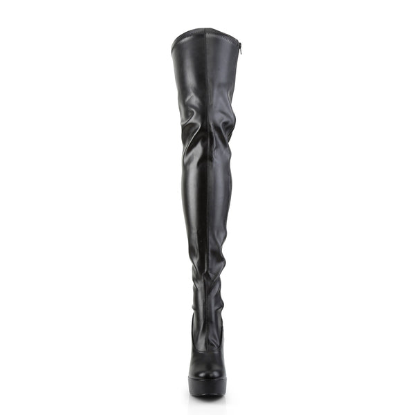 Dominatrix Side Zipper Thigh High Platform Stack Heels Boots Shoes Pleaser Pleaser ELECTRA/3000Z