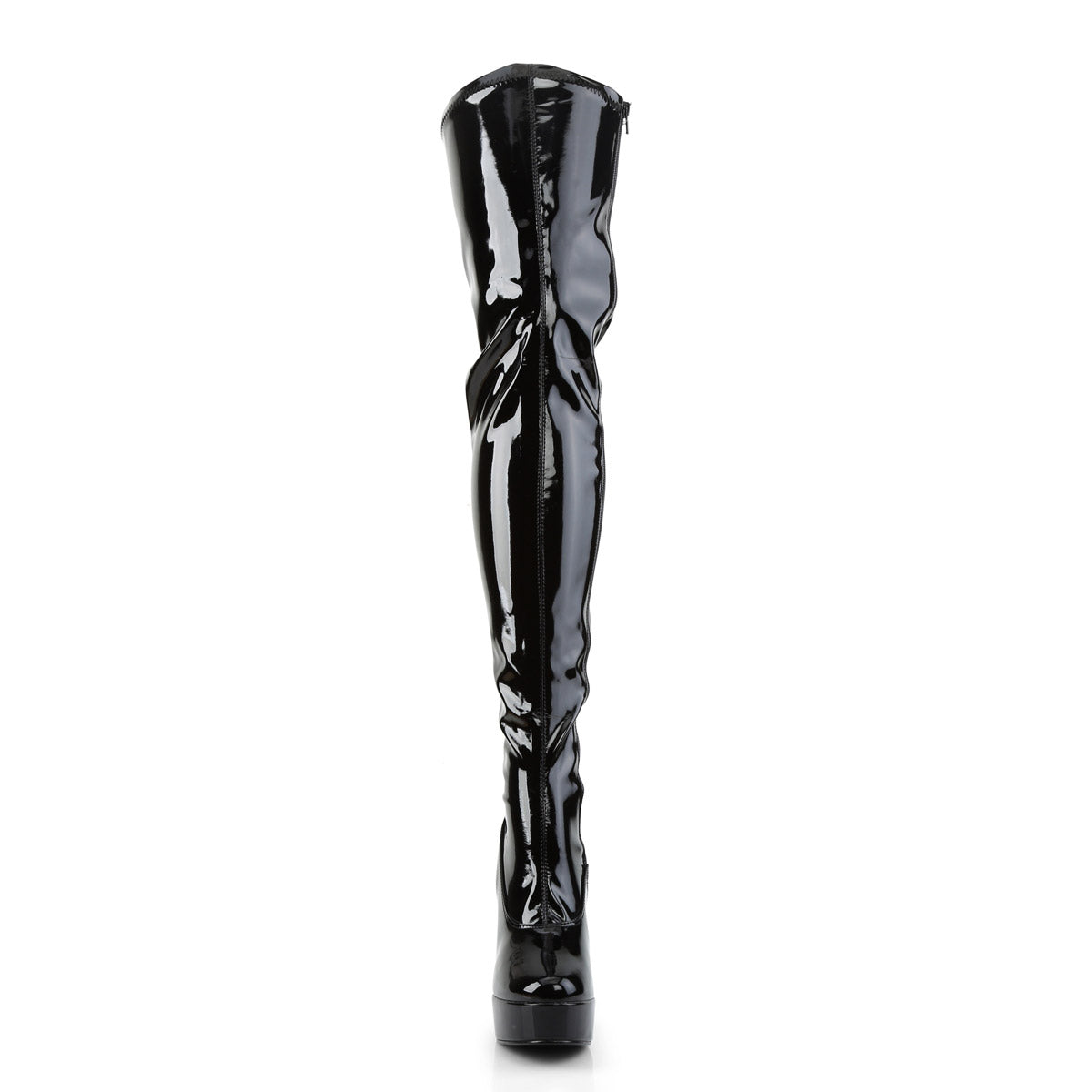 Dominatrix Side Zipper Thigh High Platform Stack Heels Boots Shoes Pleaser Pleaser ELECTRA/3000Z
