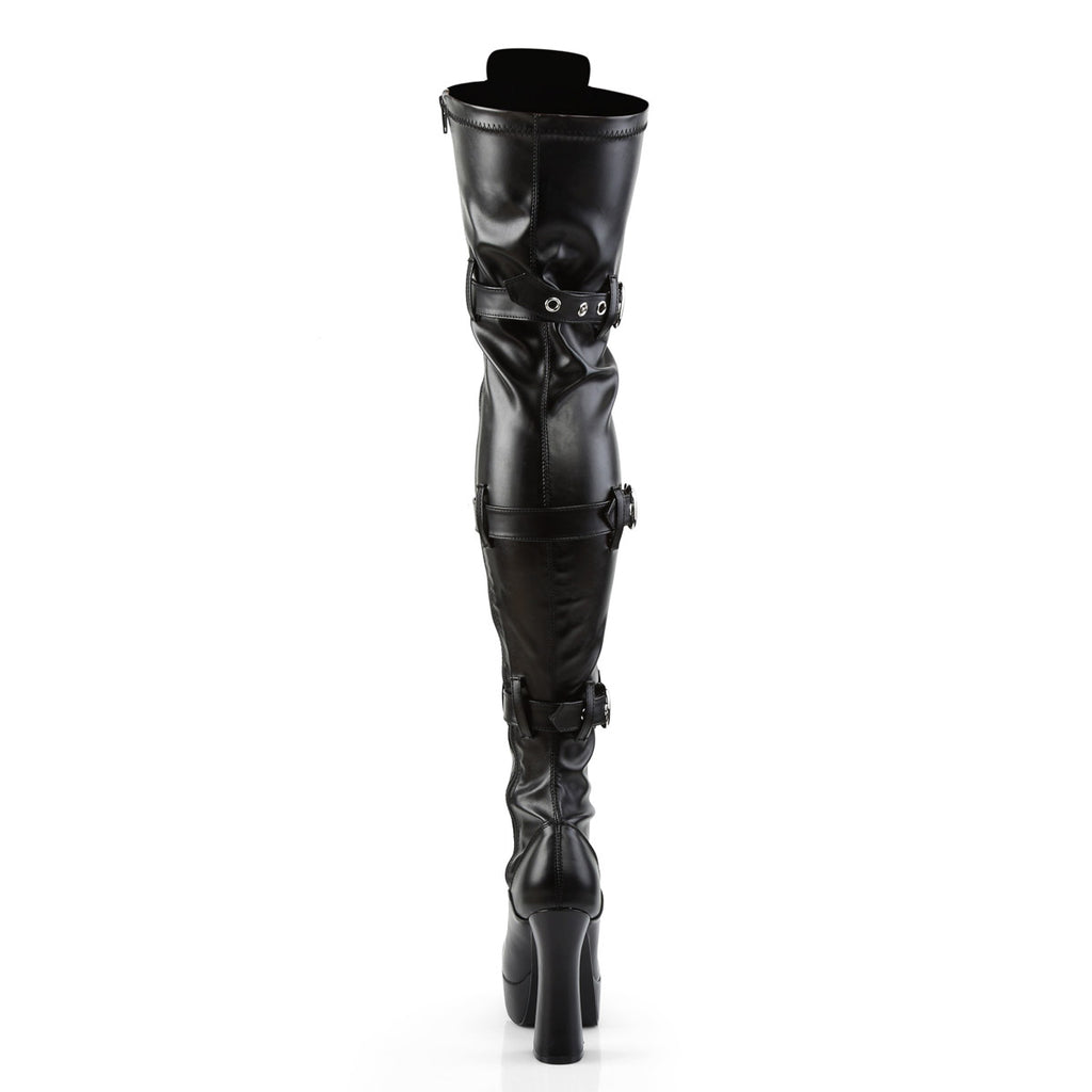 Sexy Buckle Strap Lace Up Thigh High Platform Stack Heel Boots Shoes Pleaser  ELECTRA/3028