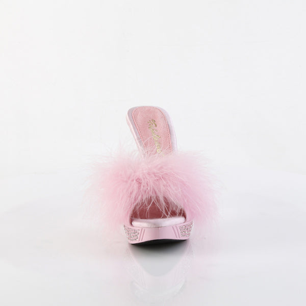 4 1/2" Heel, 1" Pf Marabou Fur Slipper Pleaser Fabulicious ELEGANT/401F