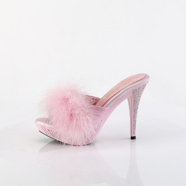 4 1/2" Heel, 1" Pf Marabou Fur Slipper Pleaser Fabulicious ELEGANT/401F