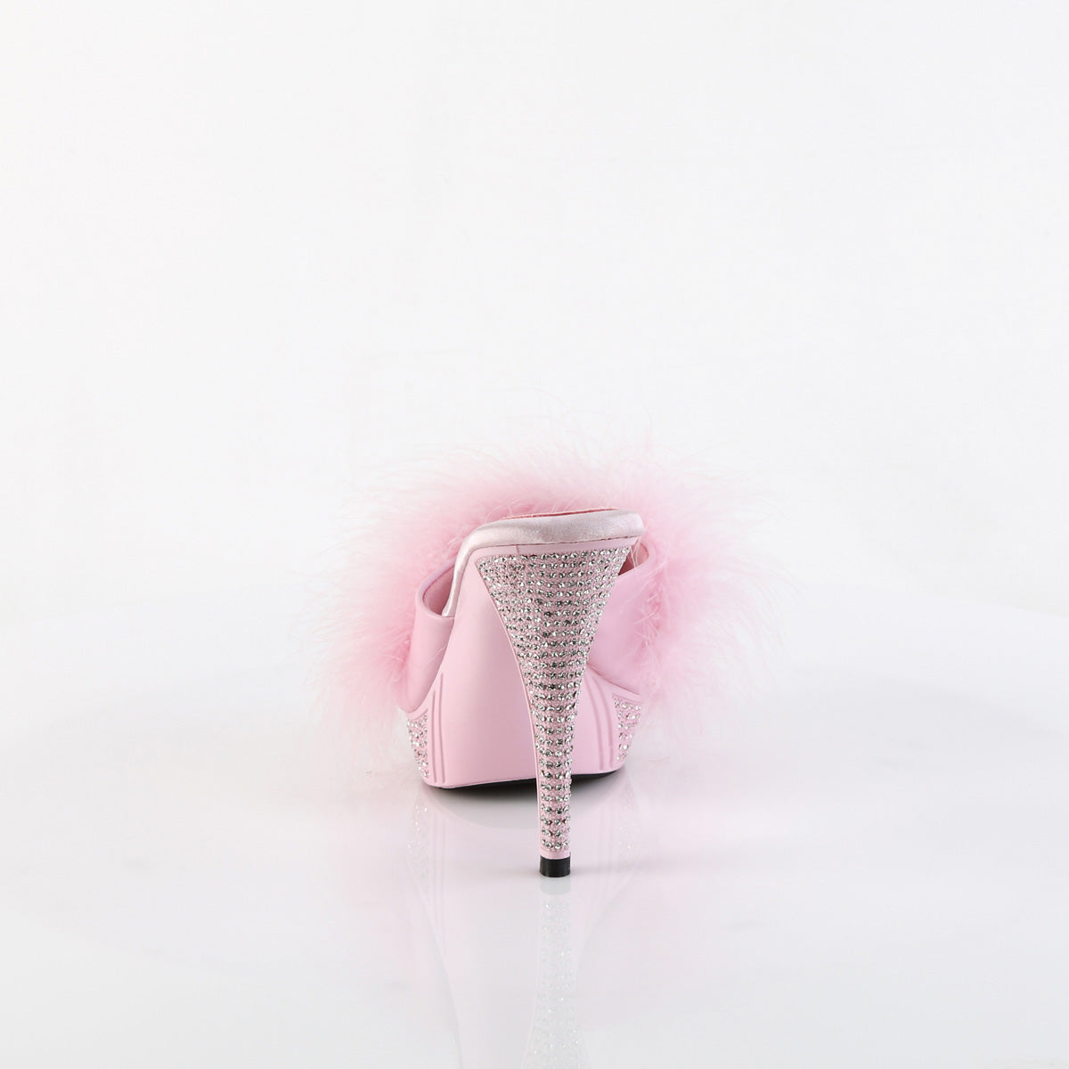 4 1/2" Heel, 1" Pf Marabou Fur Slipper Pleaser Fabulicious ELEGANT/401F