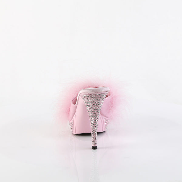 4 1/2" Heel, 1" Pf Marabou Fur Slipper Pleaser Fabulicious ELEGANT/401F