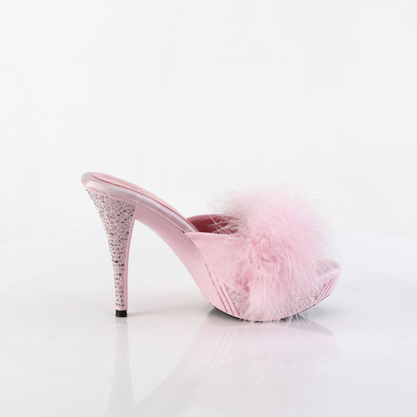 4 1/2" Heel, 1" Pf Marabou Fur Slipper Pleaser Fabulicious ELEGANT/401F