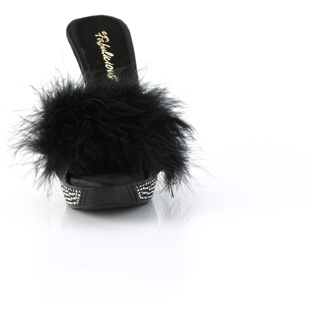 4 1/2" Heel, 1" Pf Marabou Fur Slipper Pleaser Fabulicious ELEGANT/401F