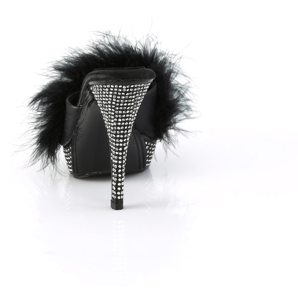 4 1/2" Heel, 1" Pf Marabou Fur Slipper Pleaser Fabulicious ELEGANT/401F
