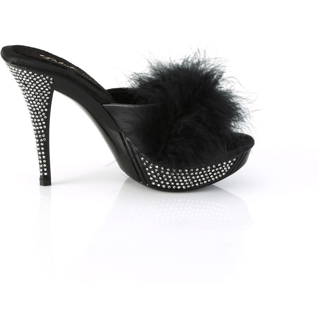 4 1/2" Heel, 1" Pf Marabou Fur Slipper Pleaser Fabulicious ELEGANT/401F