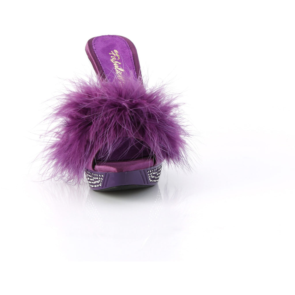 4 1/2" Heel, 1" Pf Marabou Fur Slipper Pleaser Fabulicious ELEGANT/401F