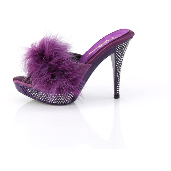 4 1/2" Heel, 1" Pf Marabou Fur Slipper Pleaser Fabulicious ELEGANT/401F