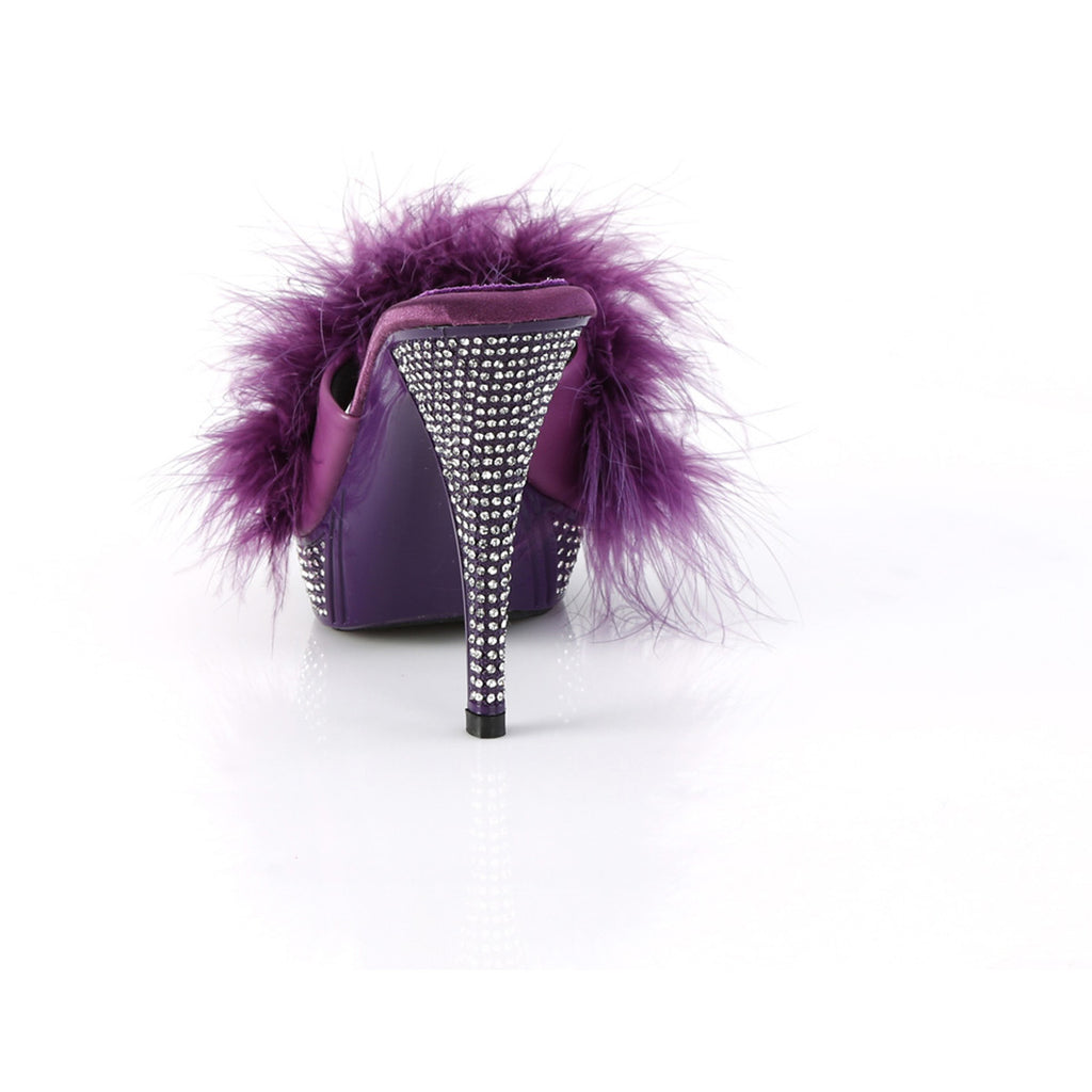 4 1/2" Heel, 1" Pf Marabou Fur Slipper Pleaser Fabulicious ELEGANT/401F