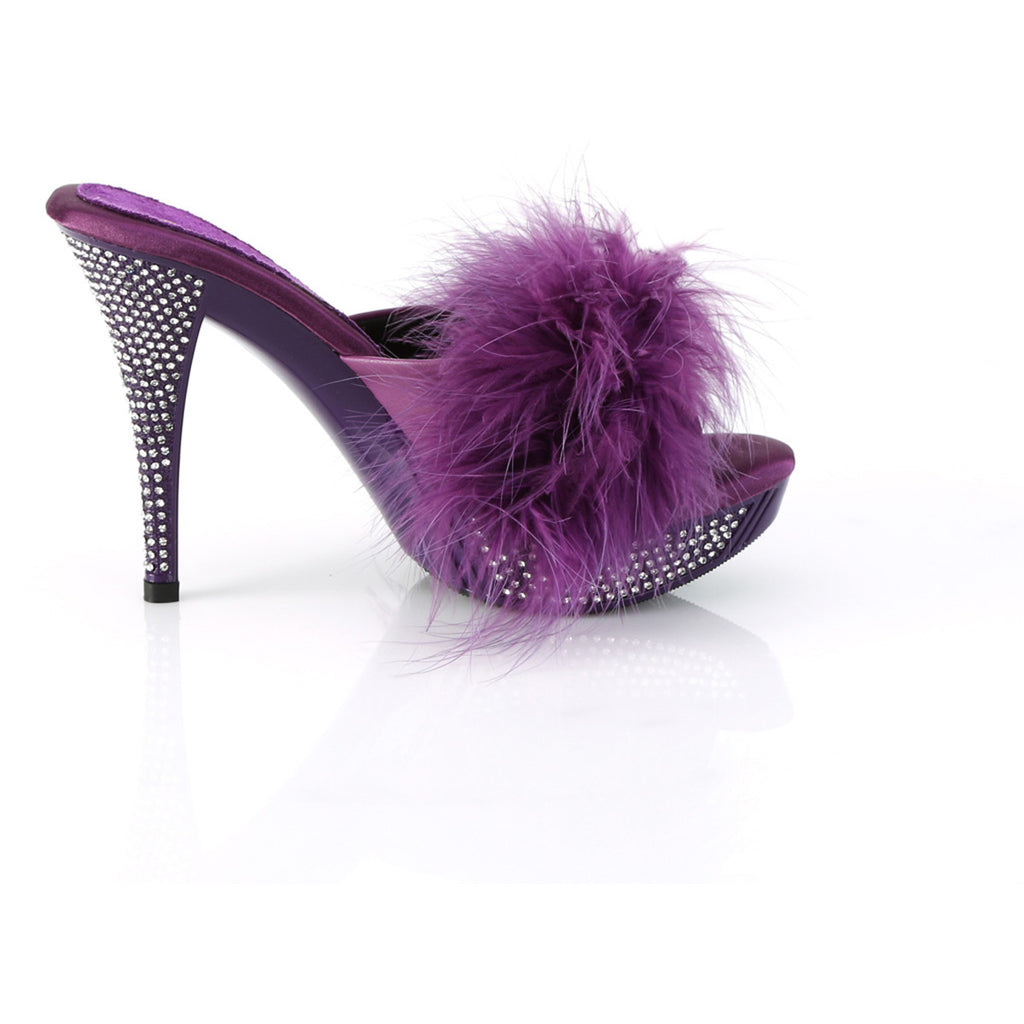 4 1/2" Heel, 1" Pf Marabou Fur Slipper Pleaser Fabulicious ELEGANT/401F