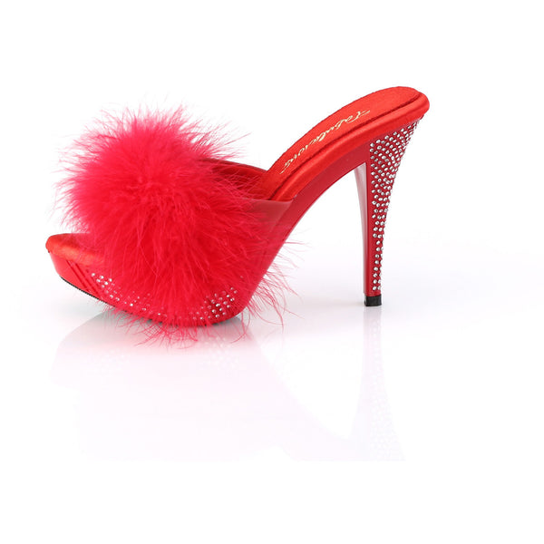 4 1/2" Heel, 1" Pf Marabou Fur Slipper Pleaser Fabulicious ELEGANT/401F