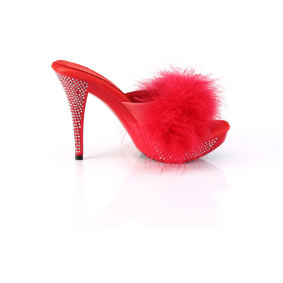4 1/2" Heel, 1" Pf Marabou Fur Slipper Pleaser Fabulicious ELEGANT/401F