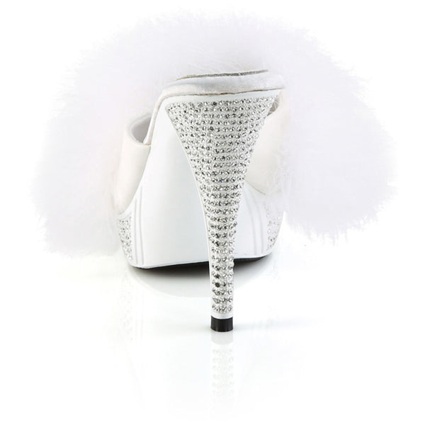 4 1/2" Heel, 1" Pf Marabou Fur Slipper Pleaser Fabulicious ELEGANT/401F
