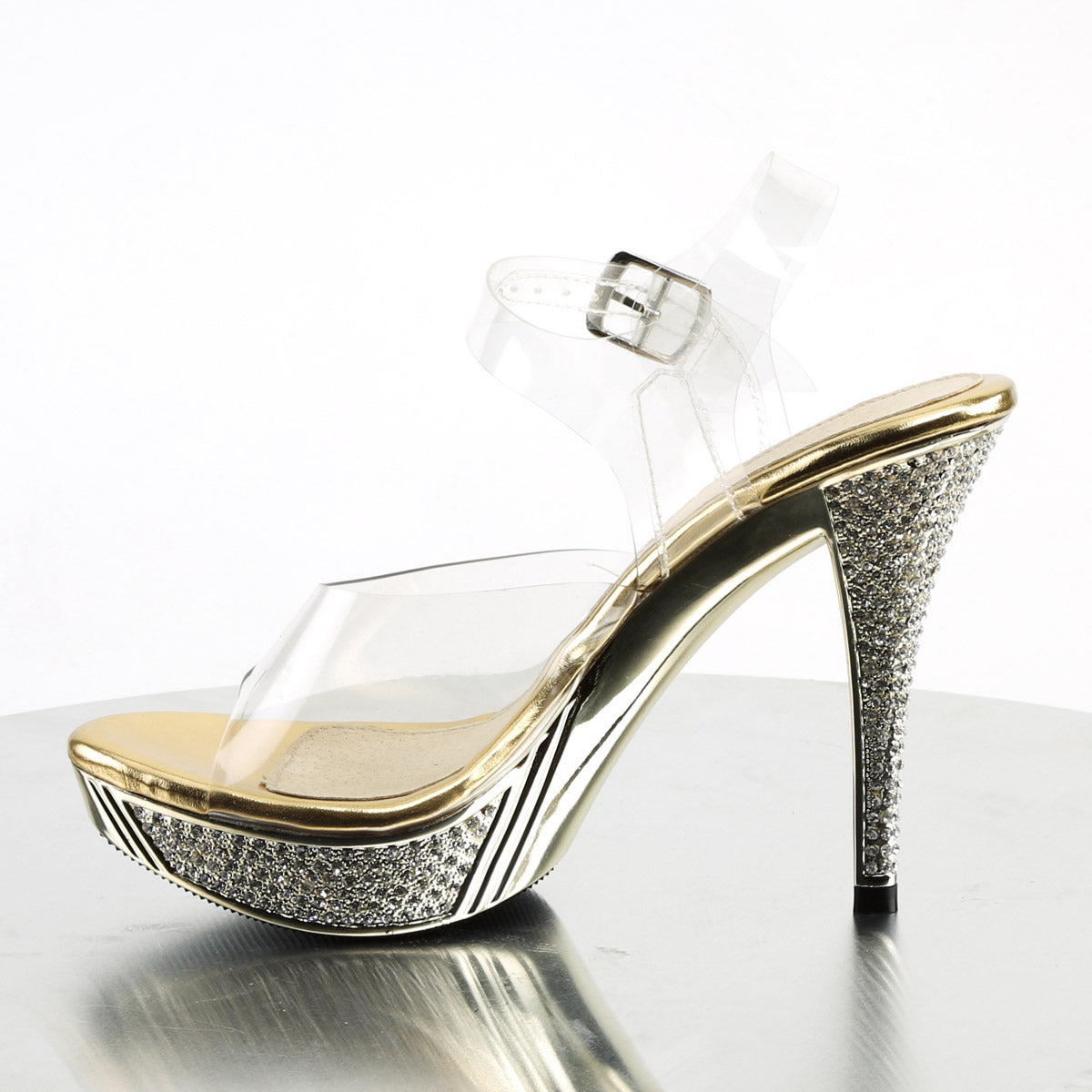Pleaser Fabulicious 4 1/2" Heel, 1" Pf Ankle Strap Sandal W/Rs ELEGANT/408 Secondary image