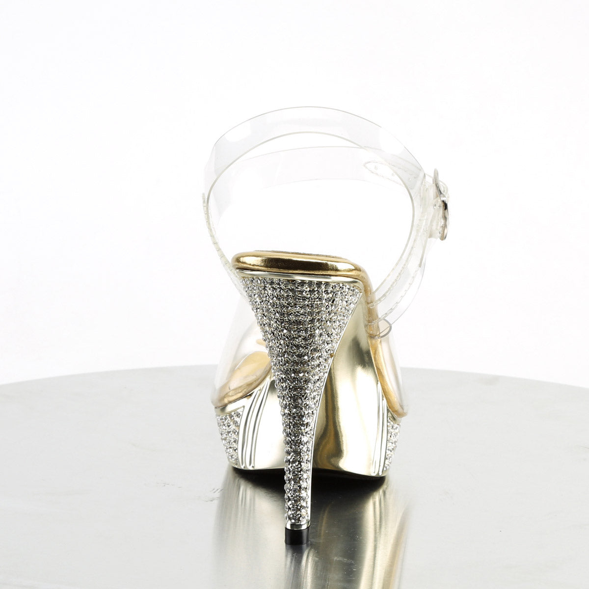 4 1/2" Heel, 1" PF Ankle Strap Sandal W/ RS Pleaser Fabulicious ELEGANT/408