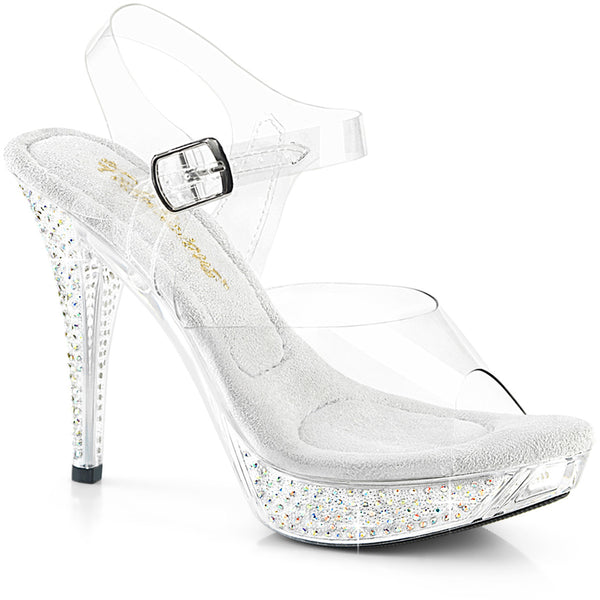 4 1/2" Heel, 1" Pf Ankle Strap Sandal W/Rs Pleaser Fabulicious ELEGANT/408